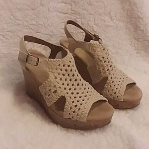 Women's cream color "Altar'd state" wedged heels